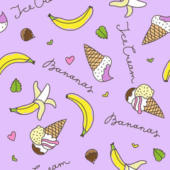 bananas and ice cream cones