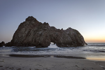 Keyhole Rock at sunset, Pfeiffer Beach, Big Sur, California