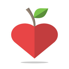 Red heart-shaped apple