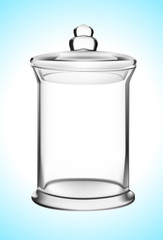 Empty glass jar vector