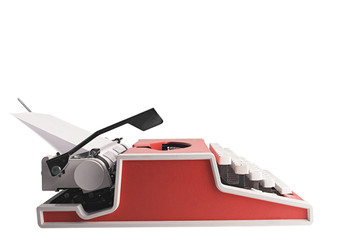 typewriter orange on a white background side