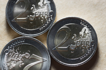 Two euro coin background

