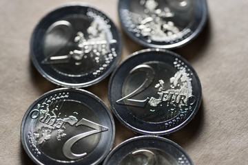 Two euro coin background

