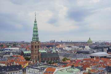 Fototapeta na wymiar Superb aerial view from Christiansborg Palace