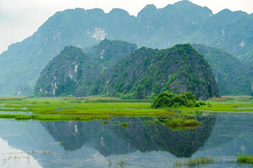 Van Long Natural reserve in Ninh Binh Vietnam
