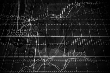 Business screen stock exchange data graph background