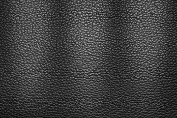 Black leather texture or leather background for design with copy space for text or image.