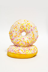 Donuts glazed on a white background