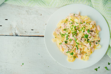 Tagliatelle with Salmon and Parsley