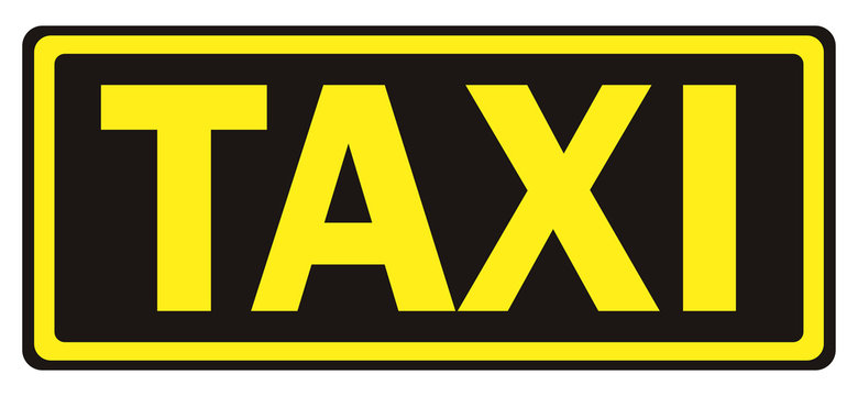 Taxi Schild gelb