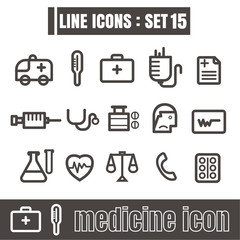 icon Medical line black Modern Style vector on white background