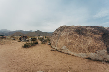 Petroglyphs on stones