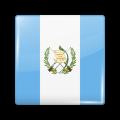 Flag of Guatemala. Glossy Icon Square Shape