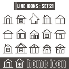icon home line black Modern Style vector on white background