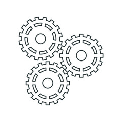 Gears icon. Under construction and industry theme. Isolated design. Vector illustration
