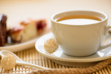 tasty breakfast tea and cakes