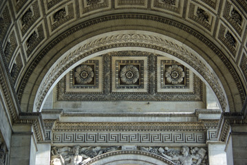 Voûtes à stucs de l'arc de triomphe de l'Etoile à Paris, France
