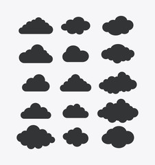 Clouds icon. Weather sky nature and season theme. Isolated design. Vector illustration