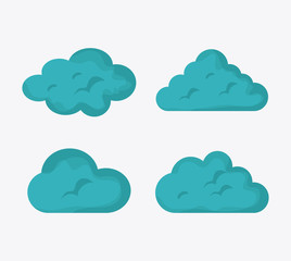 Cloud icon. Weather sky nature and season theme. Blue and white design. Vector illustration