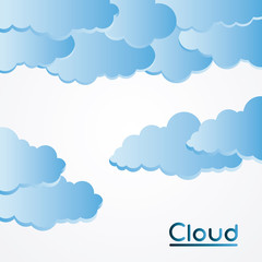 Cloud icon. Weather sky nature and season theme. Blue and white design. Vector illustration