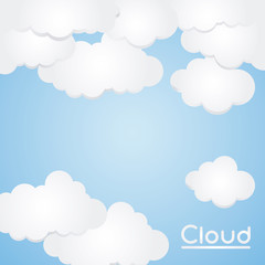 Cloud icon. Weather sky nature and season theme. Blue and white design. Vector illustration