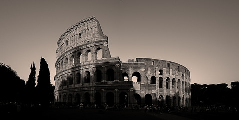 Colosseum Black and White Panoramic