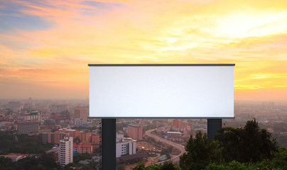 billboard blank for outdoor advertising poster or blank billboard at night time for advertisement.