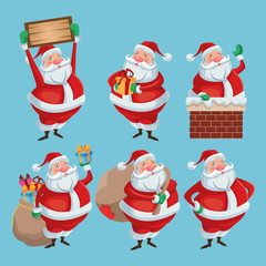 Santa cartoon icon. Merry Christmas season and decoration theme. Colorful design. Vector illustration