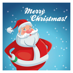 Santa cartoon icon. Merry Christmas season and decoration theme. Colorful design. Vector illustration