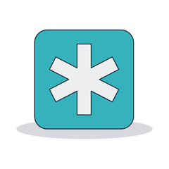 Caduceus inside frame icon. Medical and health care theme. Colorful and isolated design. Vector illustration