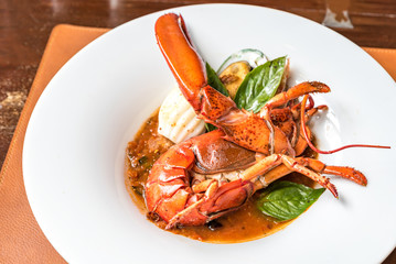 Pastis Grilled Halved Lobster Tails