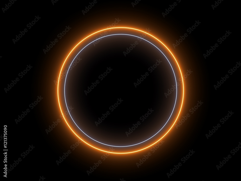 Wall mural abstract light effect element design on black background