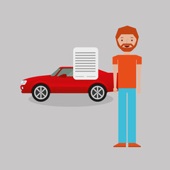 car insurance business icon vector illustration design