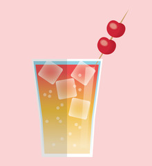 Cocktail icon. Summer party drinks and beverage theme. Colorful design. Vector illustration