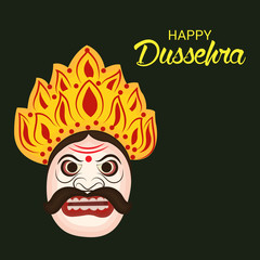 Creative Offer banner or poster of dussehra with Ravana head.
