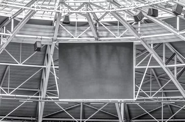 Fototapete Stadion Moderne Stadiondachkonstruktion und LED-Anzeige