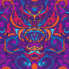 Floral paisley ornate seamless pattern