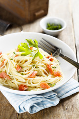 Pasta with salmon and cream