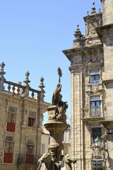 Fountain of Horses in Santiago de Compostela, Galicia, Spain