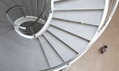 Spiral stair with man