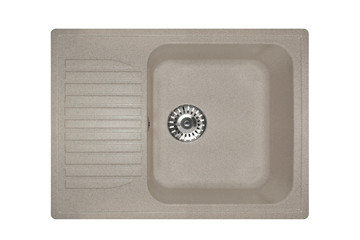 Stone sink made of granite square in gray color
