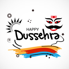 Creative Offer banner or poster of dussehra with Ravana head.