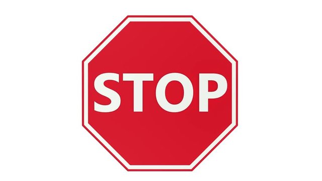 Red stop sign appears and zoom in. Animation with mask included.