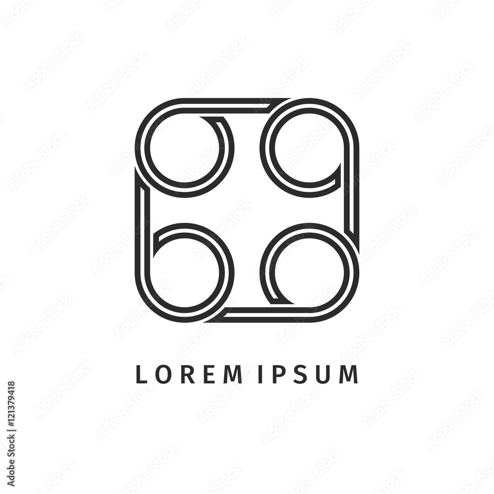 Aufkleber abstract black square spiral logo outline design. icon design shape element. you can use logotype in