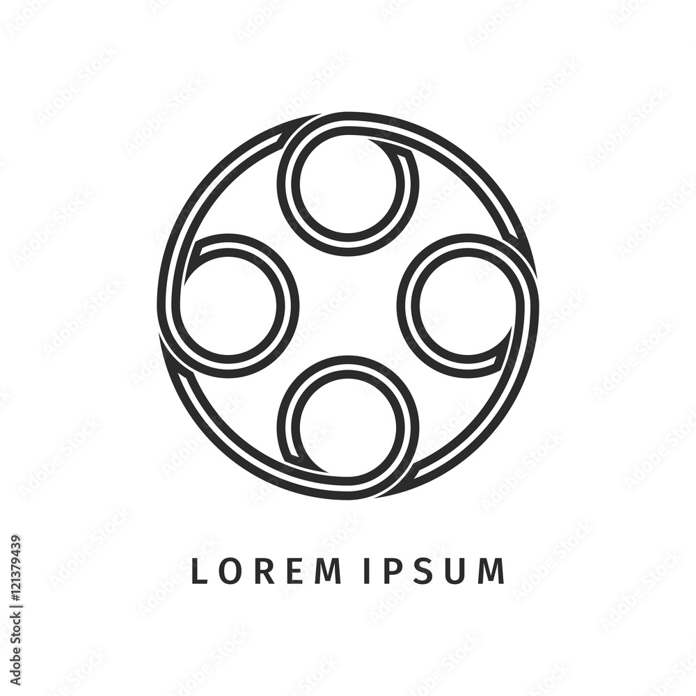 Poster abstract back circle spiral logo outline design. icon design shape element. you can use logotype in 