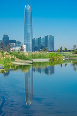 Beautiful horizontal skyline of Santiago de Chile