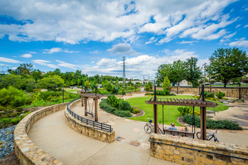 View of walkways and open space at Elizabeth Park, in Elizabeth,