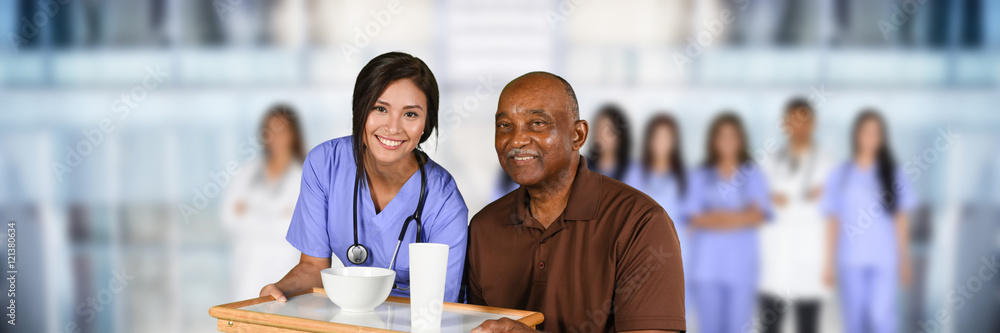 Wall mural Senior Citizen At Hospital