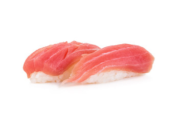 Tuna sushi isolated on white