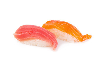 sushi on white background